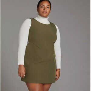 Anthropologie Mare Mare Olive Green Sleeveless Cutout Shift Dress Size XL